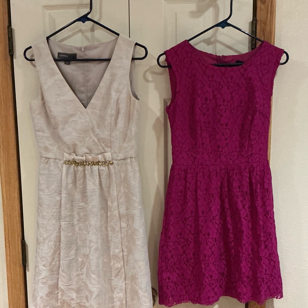 Elegant Pink and Cream Lace Dresses